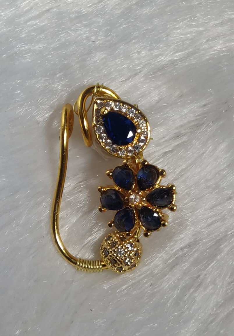 Party Wear Navy Blue Nath